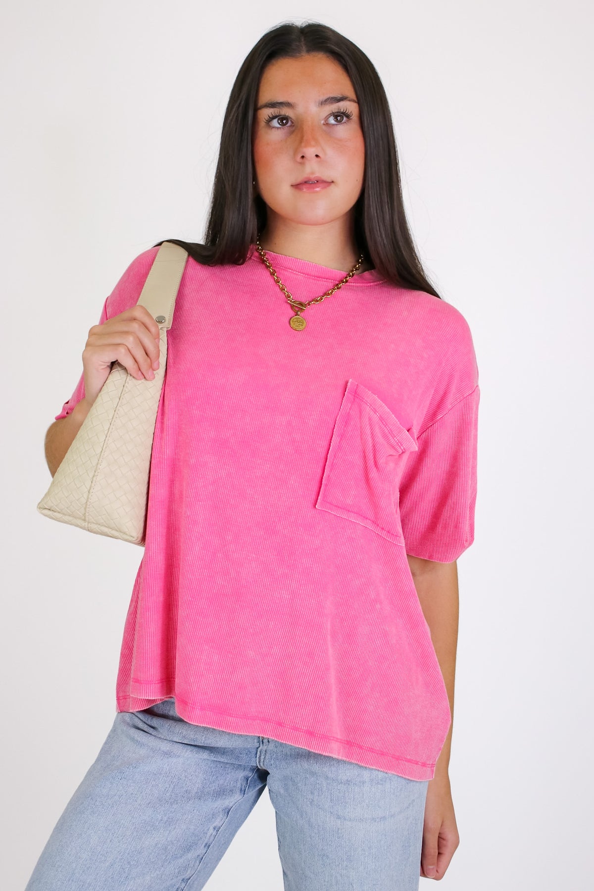 Rylee Mineral Wash Rib Knit Top