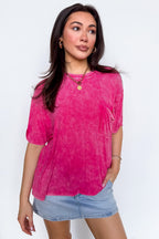 Rylee Mineral Wash Rib Knit Top