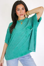 Rylee Mineral Wash Rib Knit Top