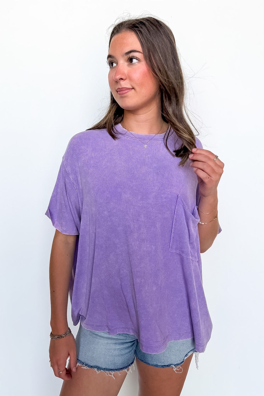 Rylee Mineral Wash Rib Knit Top