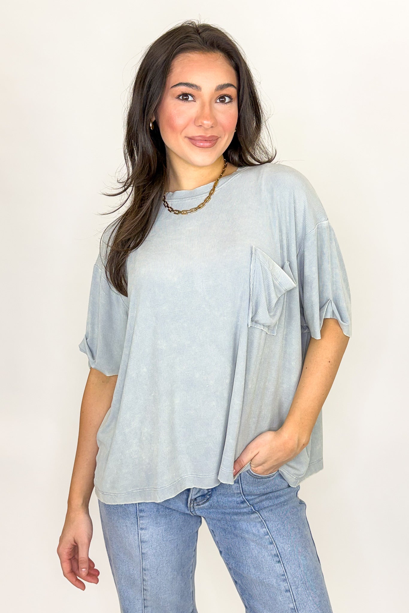 Rylee Mineral Wash Rib Knit Top - BACK IN STOCK