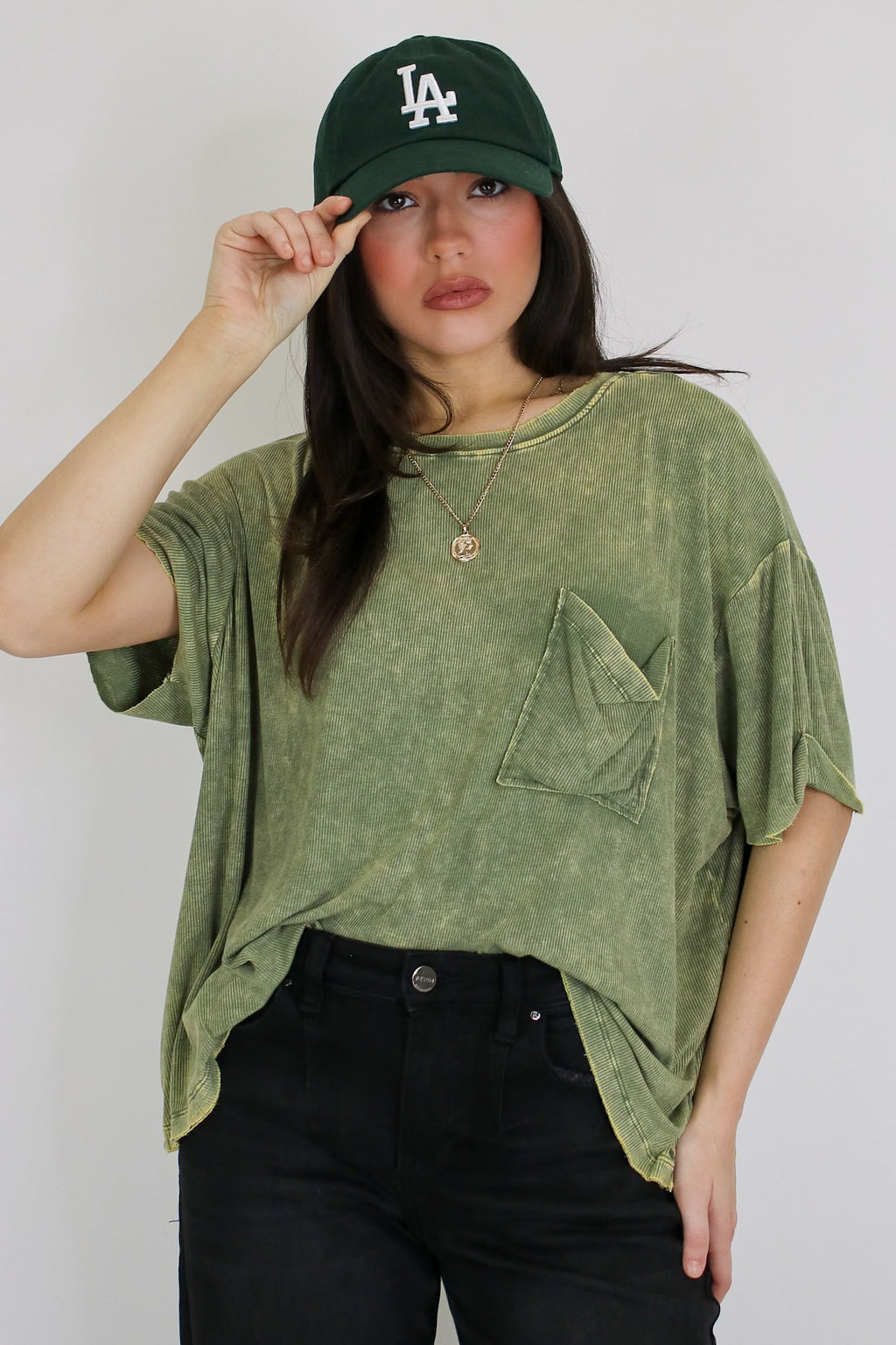 Rylee Mineral Wash Rib Knit Top - Madison and Mallory