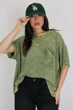 Rylee Mineral Wash Rib Knit Top - Madison and Mallory