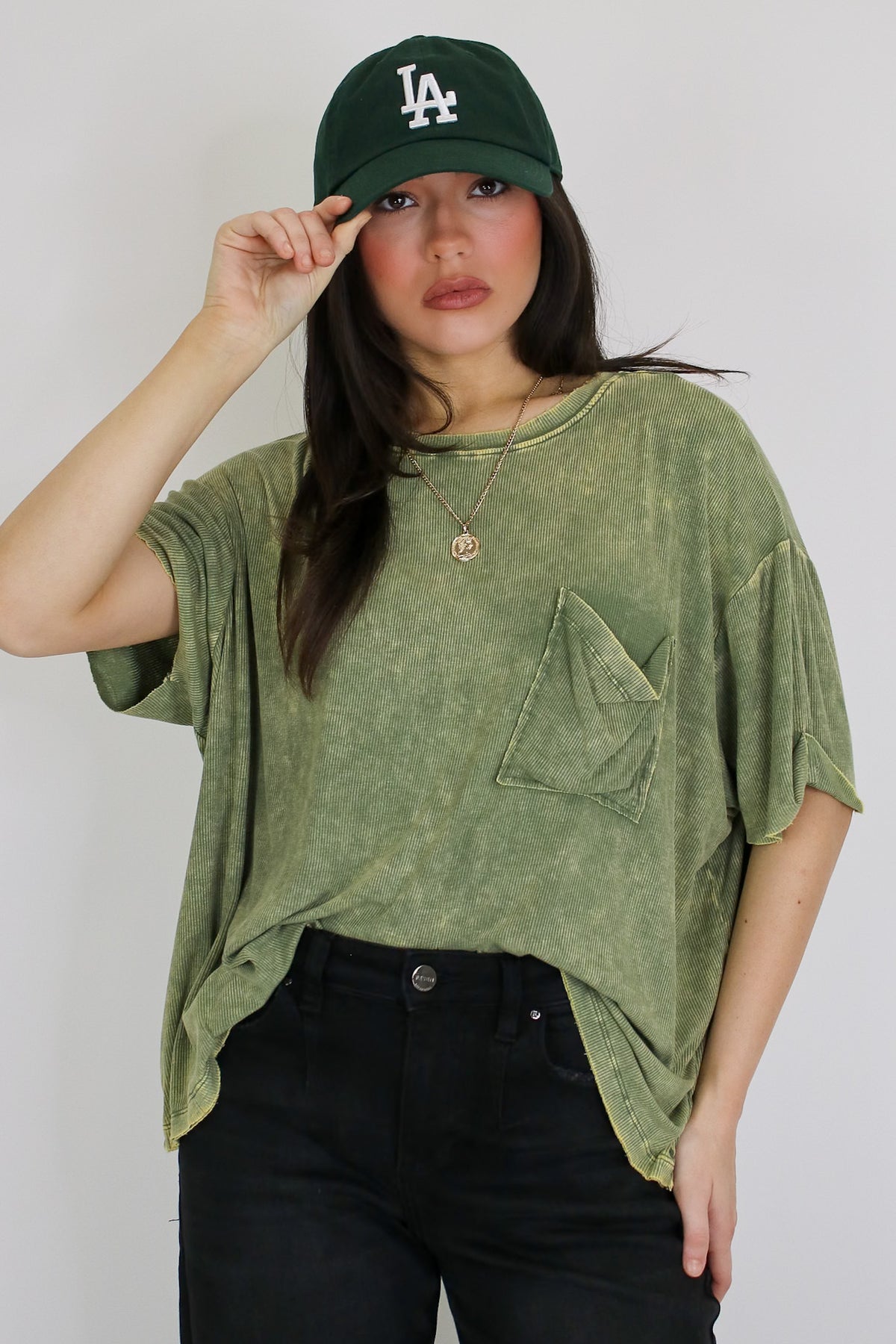 Rylee Mineral Wash Rib Knit Top - Madison and Mallory
