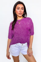 Rylee Mineral Wash Rib Knit Top
