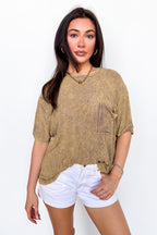 Rylee Mineral Wash Rib Knit Top