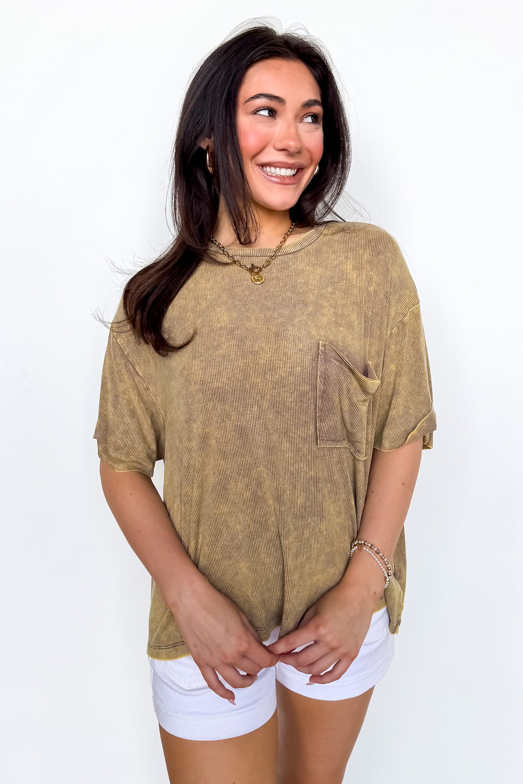 Rylee Mineral Wash Rib Knit Top
