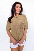 Rylee Mineral Wash Rib Knit Top