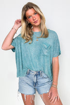 Rylee Mineral Wash Rib Knit Top - BACK IN STOCK - Madison and Mallory