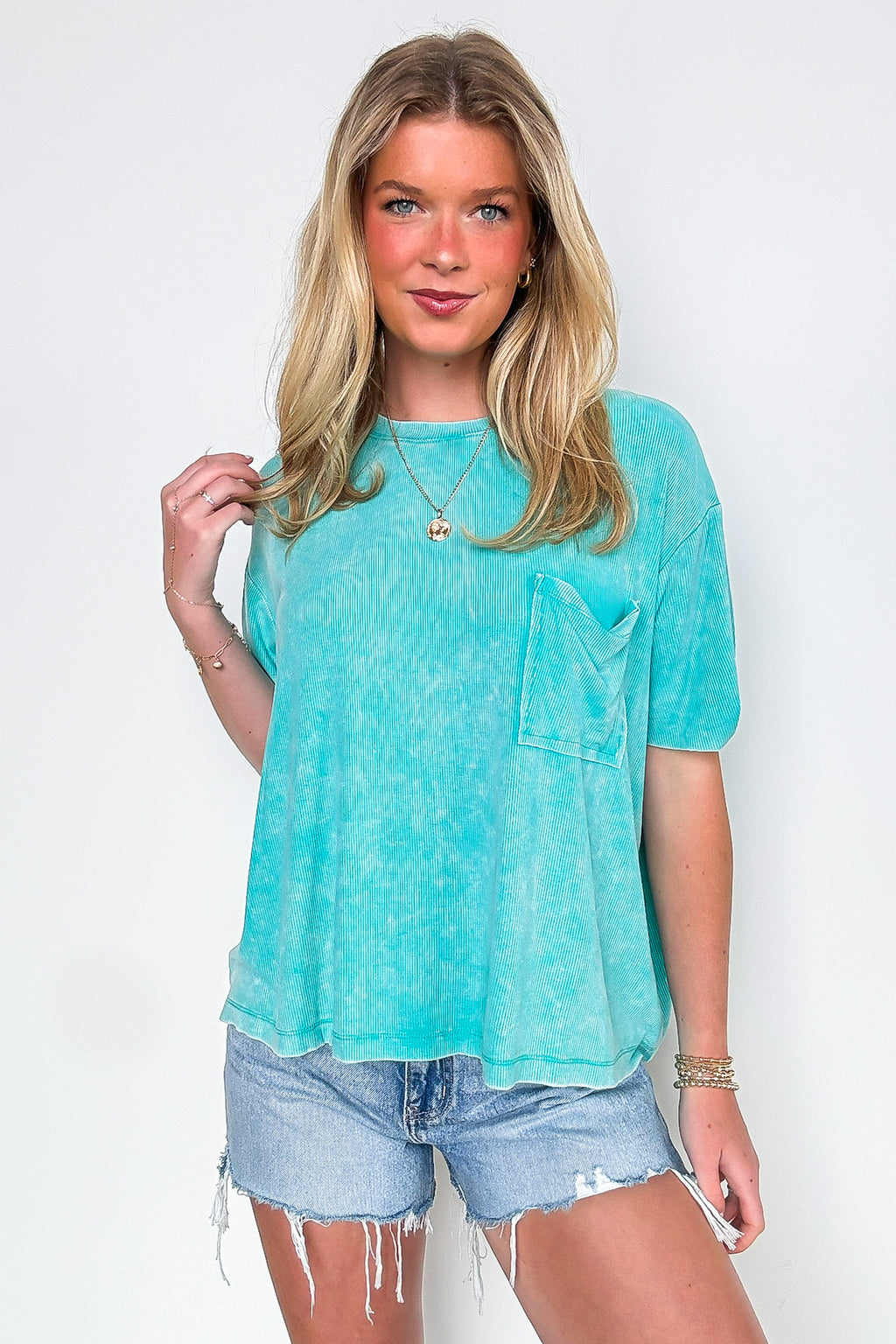 Rylee Mineral Wash Rib Knit Top - BACK IN STOCK