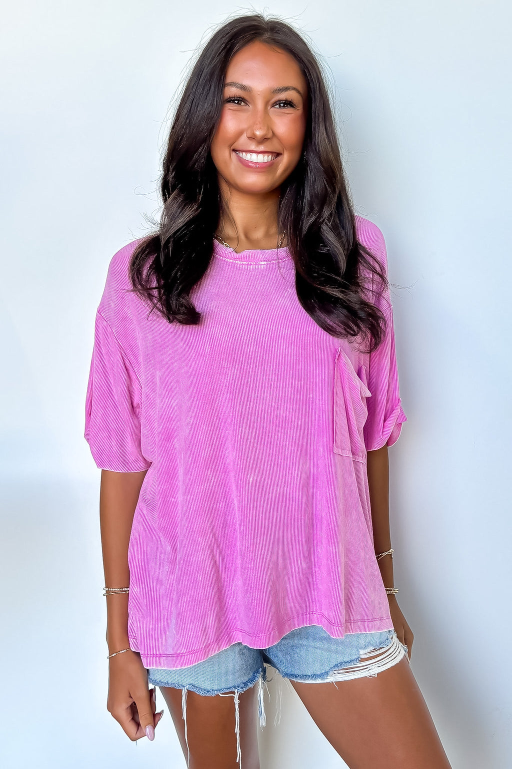 Rylee Mineral Wash Rib Knit Top - Madison and Mallory