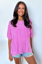 Rylee Mineral Wash Rib Knit Top - Madison and Mallory