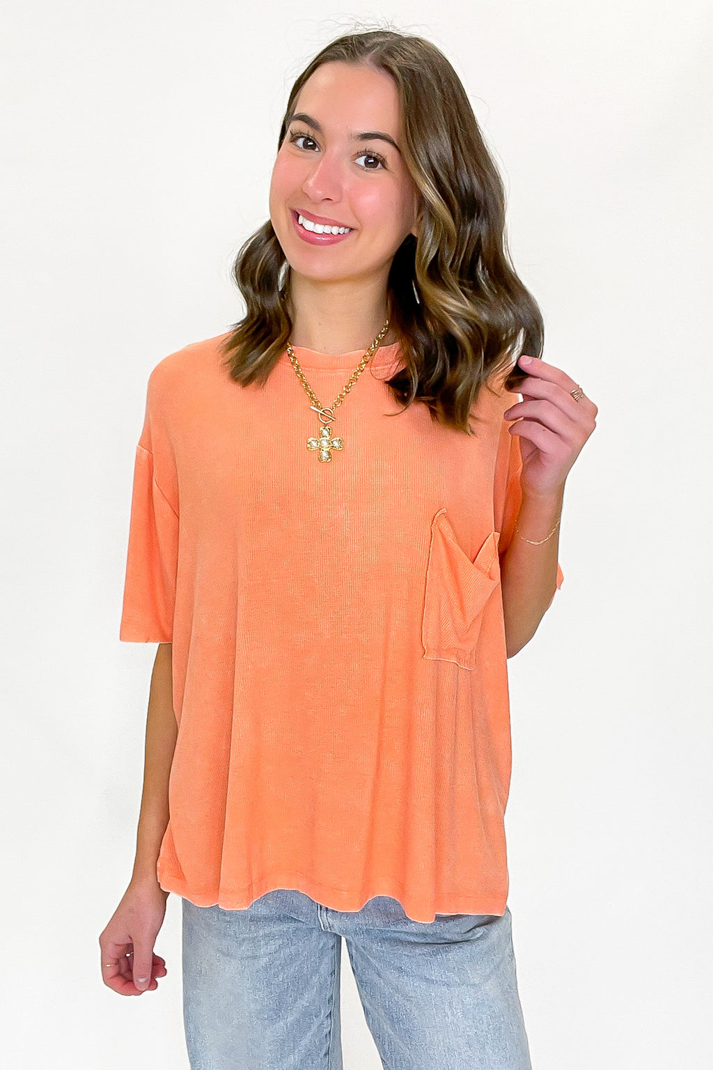 Rylee Mineral Wash Rib Knit Relaxed Pocket Top - BACK IN STOCK - Madison and Mallory