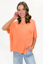 Rylee Mineral Wash Rib Knit Relaxed Pocket Top - BACK IN STOCK - Madison and Mallory