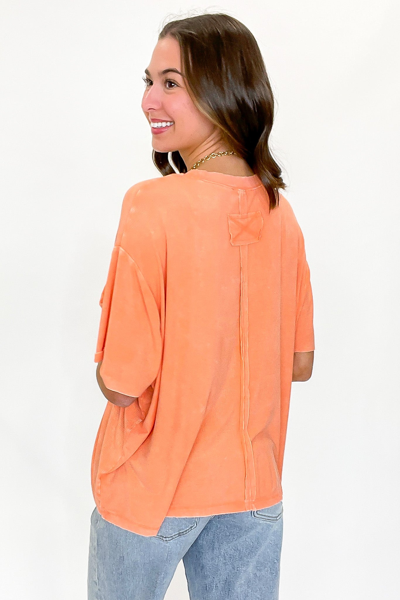 Rylee Mineral Wash Ribbed Relaxed Pocket Top - BACK IN STOCK - Madison and Mallory