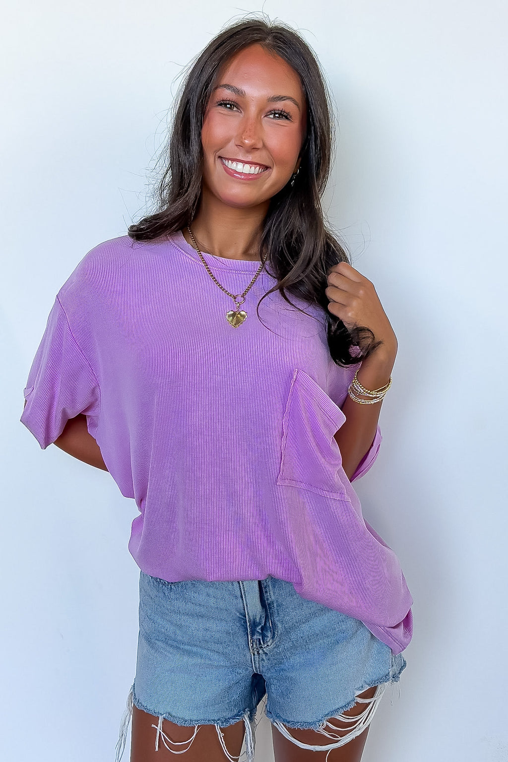 Rylee Mineral Wash Rib Knit Relaxed Pocket Top - BACK IN STOCK - Madison and Mallory