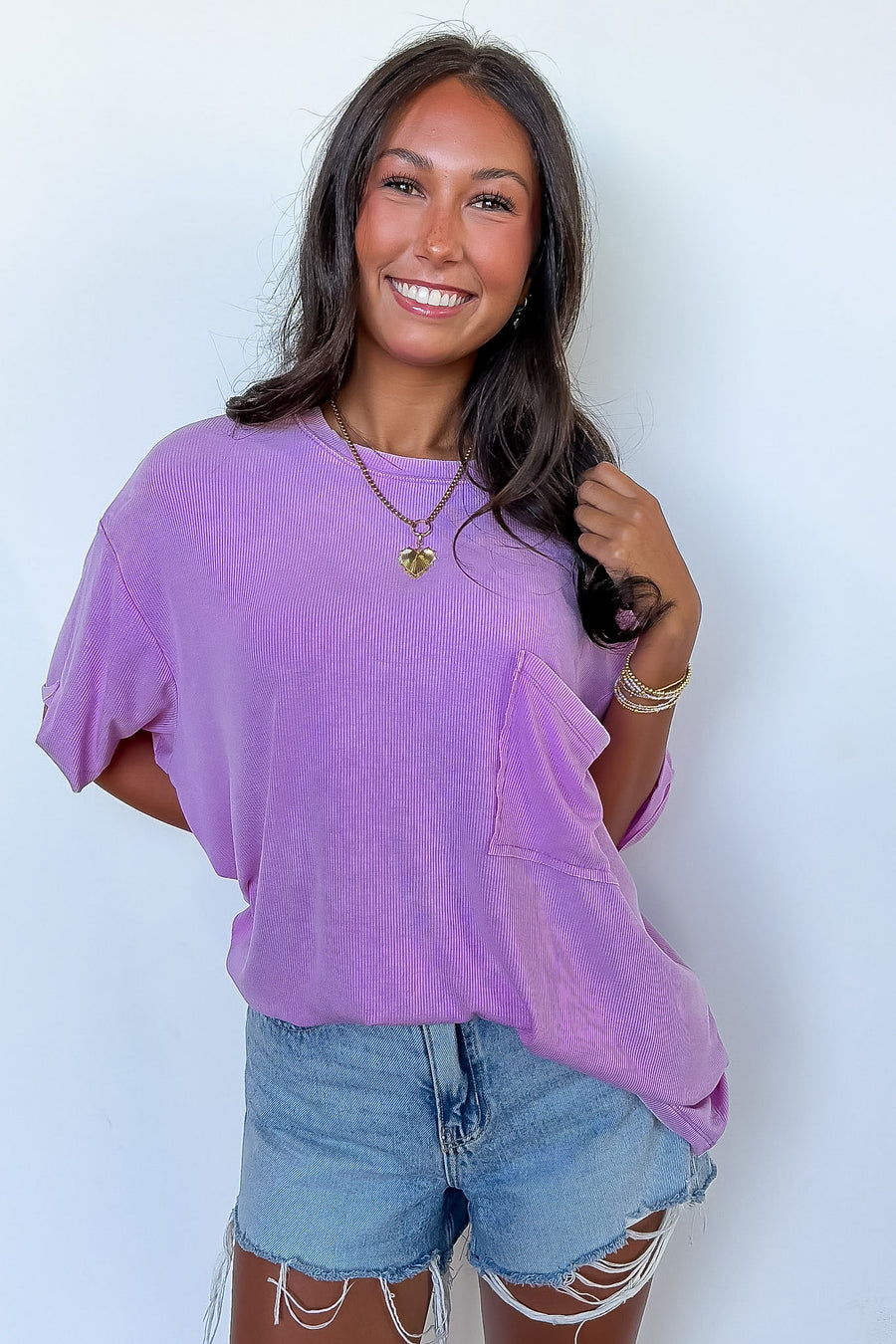 Rylee Mineral Wash Ribbed Relaxed Pocket Top - BACK IN STOCK - Madison and Mallory