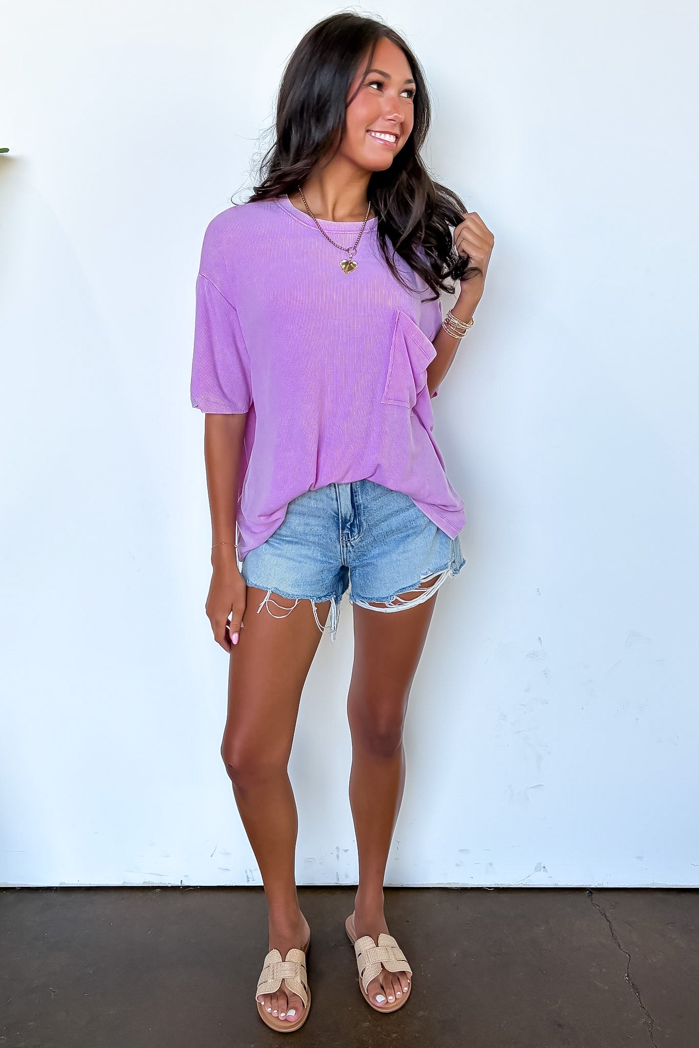 Rylee Mineral Wash Ribbed Relaxed Pocket Top - BACK IN STOCK