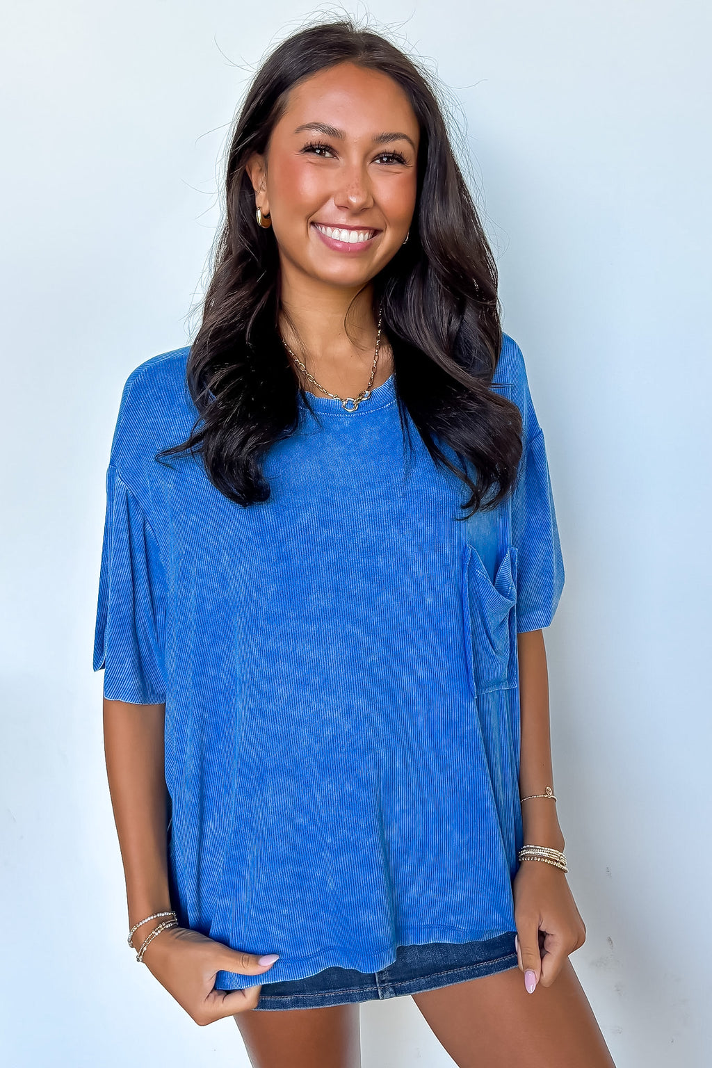 Rylee Mineral Wash Rib Knit Top