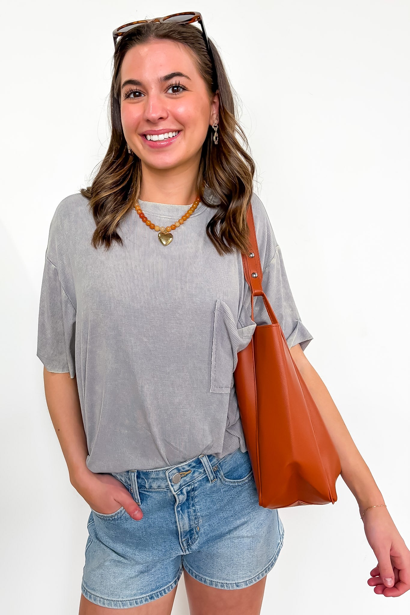 Rylee Mineral Wash Ribbed Relaxed Pocket Top - BACK IN STOCK