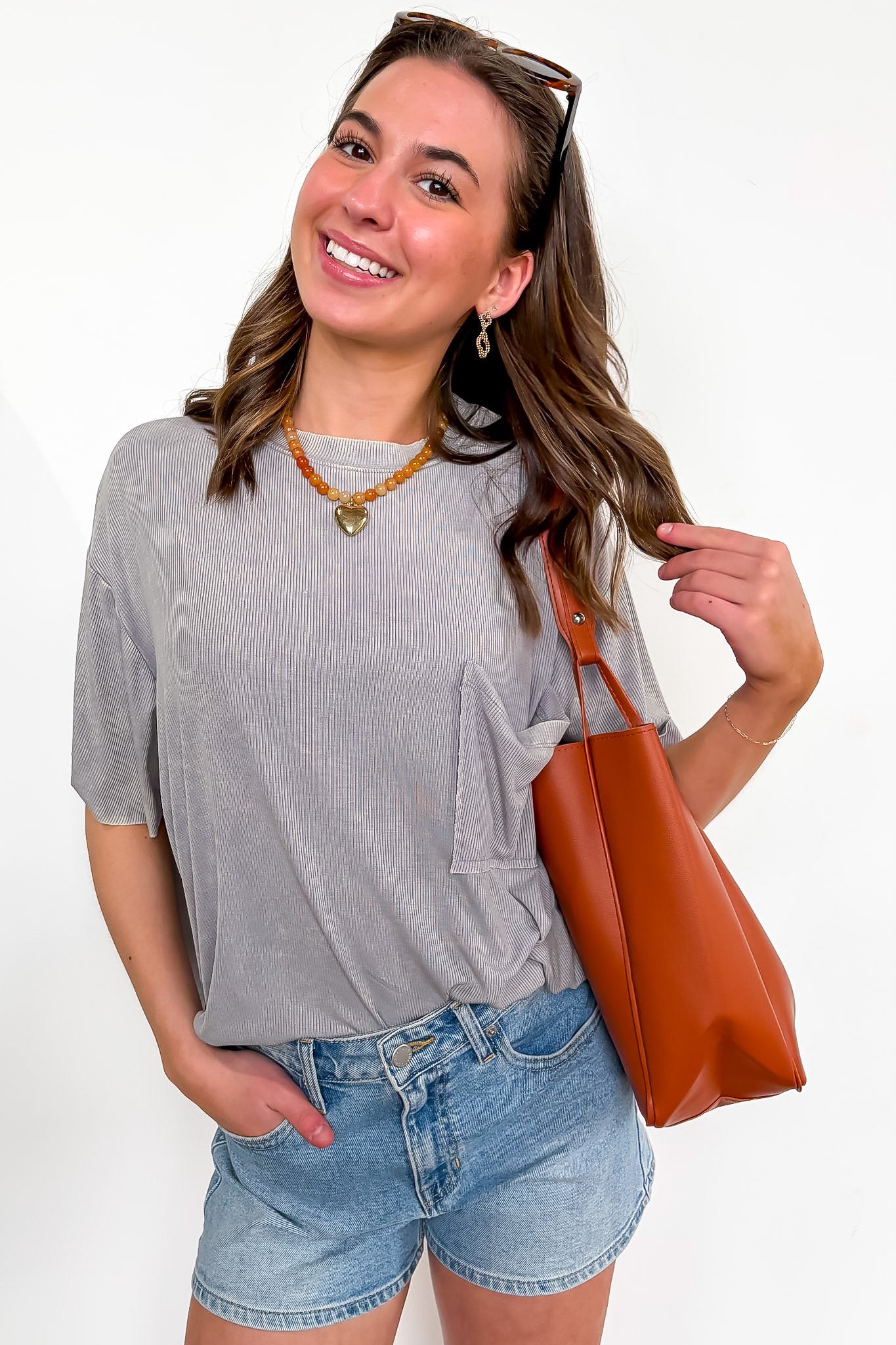 Rylee Mineral Wash Ribbed Relaxed Pocket Top - BACK IN STOCK - Madison and Mallory