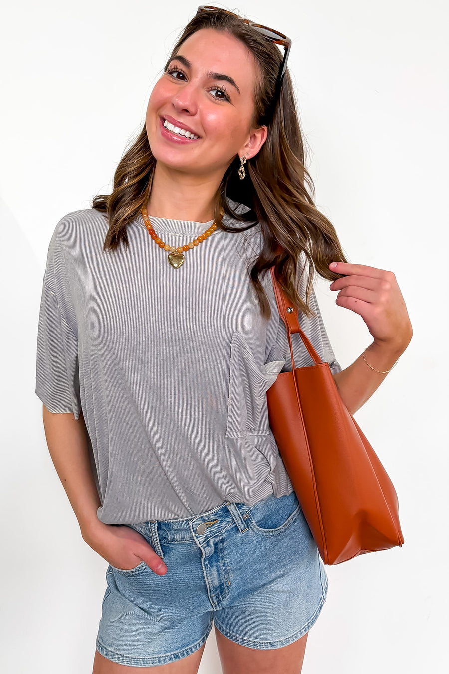 Rylee Mineral Wash Ribbed Relaxed Pocket Top - BACK IN STOCK - Madison and Mallory