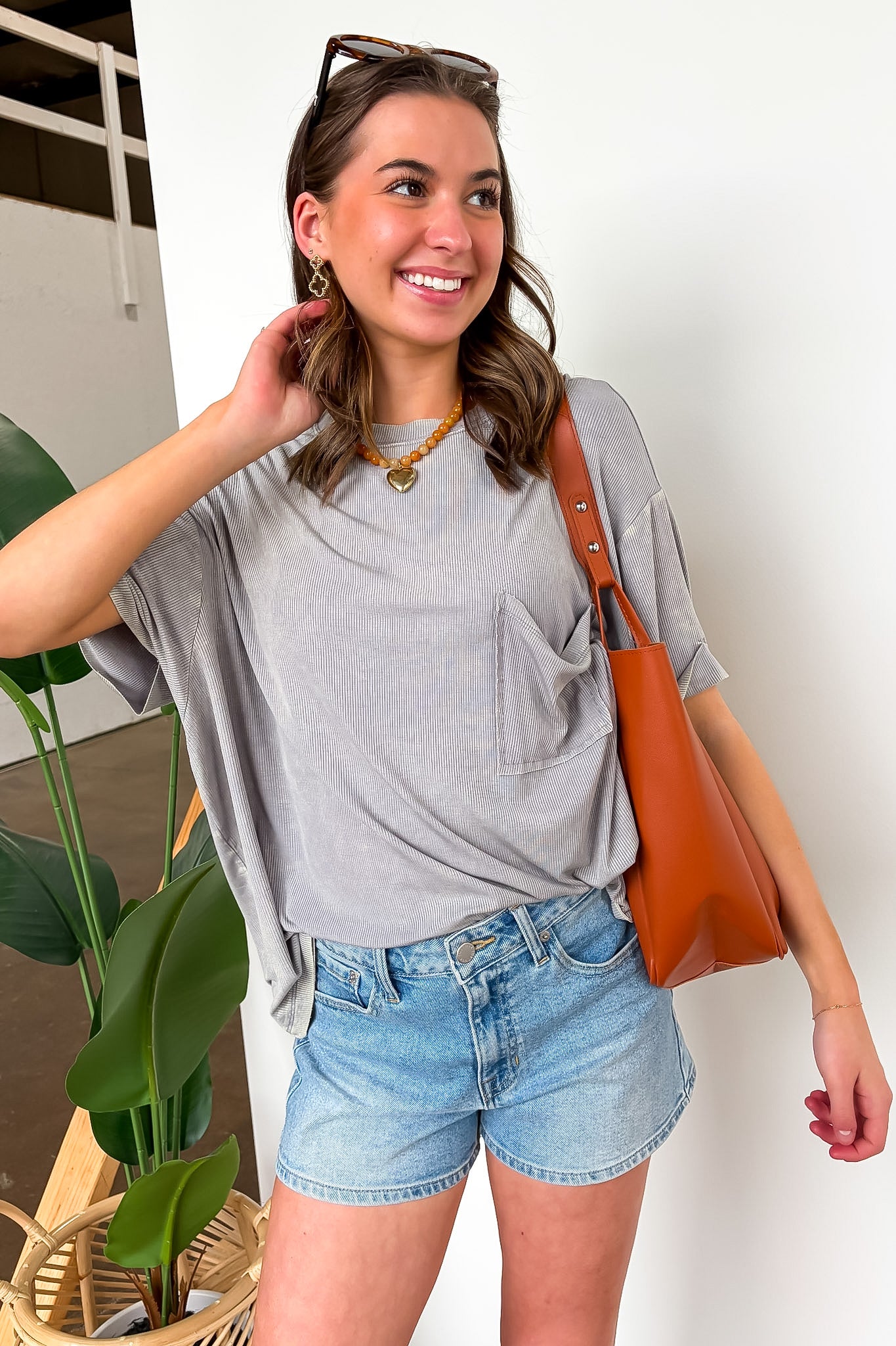 Rylee Mineral Wash Ribbed Relaxed Pocket Top - BACK IN STOCK