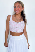 Rynne Button Detail Tweed Tank Top - FINAL SALE - Madison and Mallory