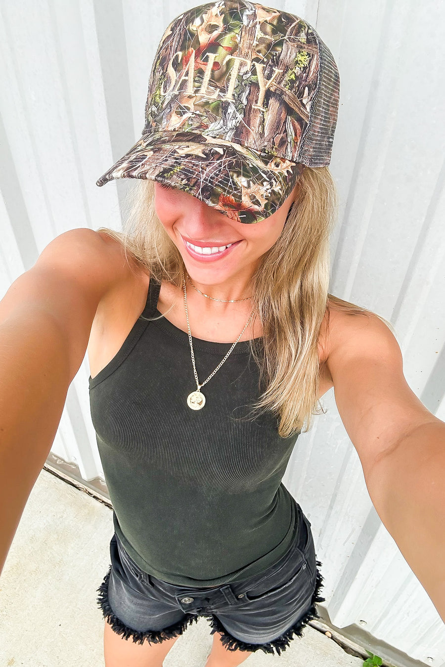 SALTY Embroidered Camo Hat - Madison and Mallory