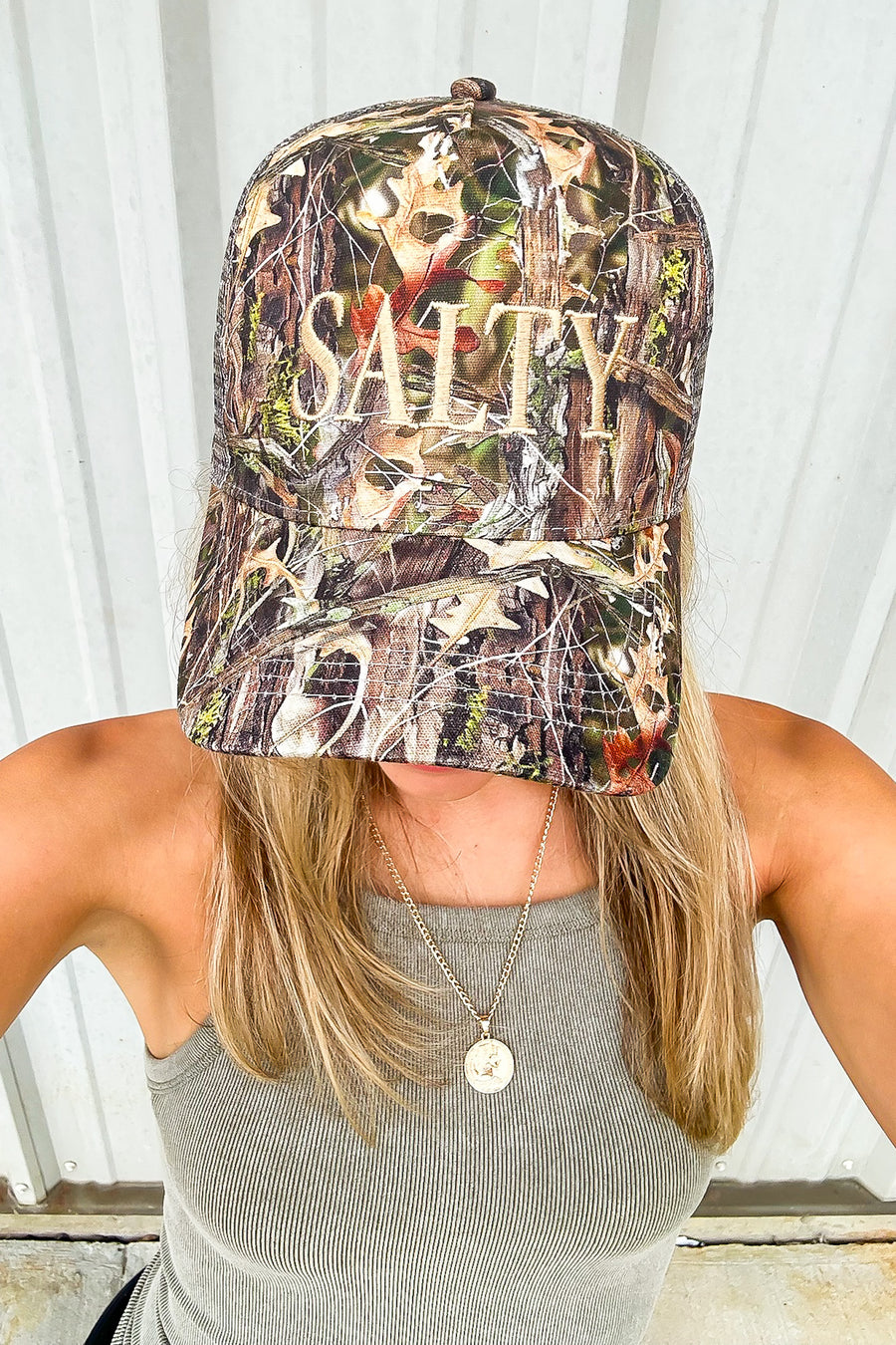 Camo SALTY Embroidered Camo Hat - Madison and Mallory