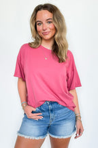French Pink / S Sadie Washed Relaxed Fit Top - Madison and Mallory