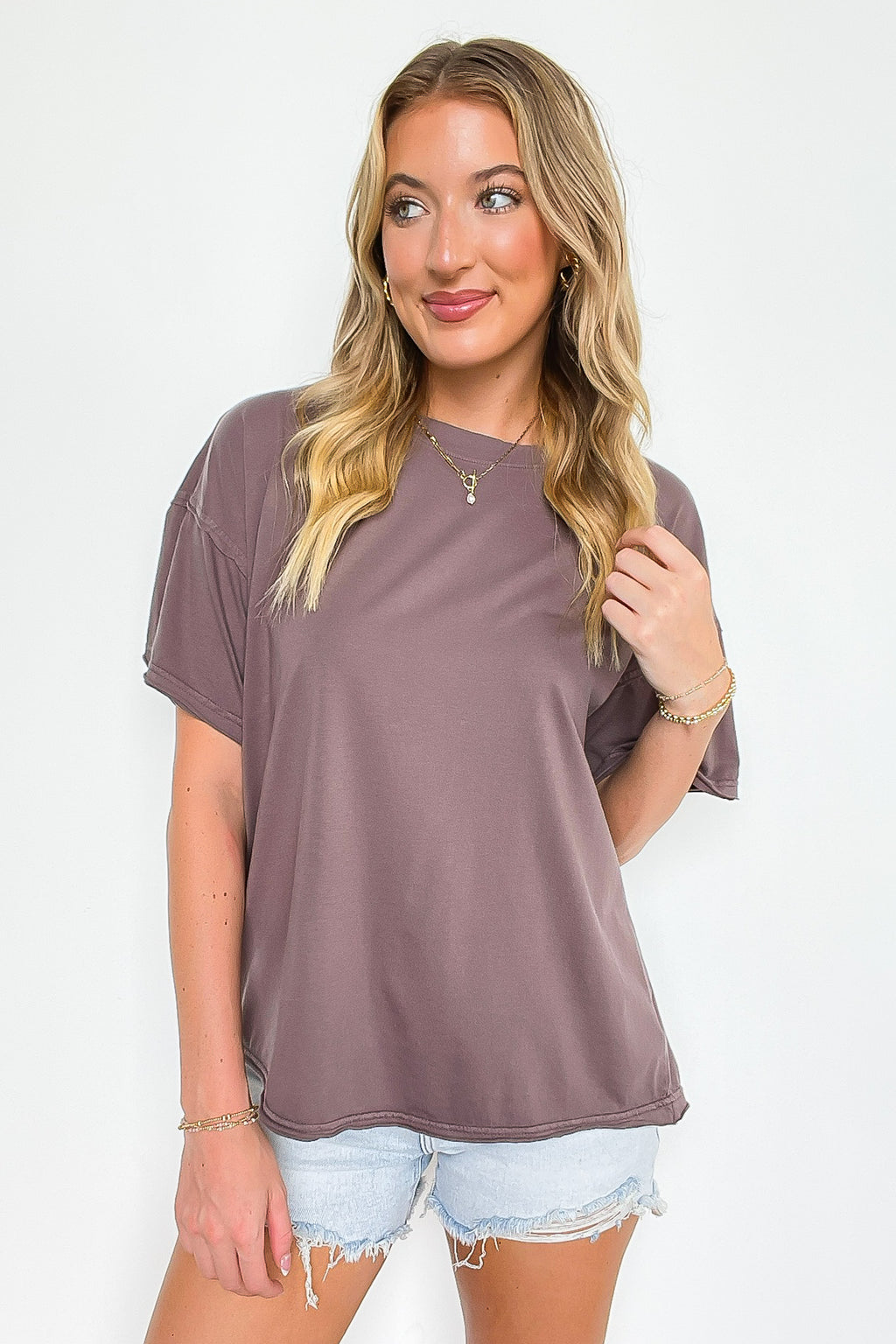 Mocha / S Sadie Washed Relaxed Fit Top - Madison and Mallory