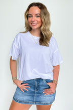 White / S Sadie Washed Relaxed Fit Top - Madison and Mallory