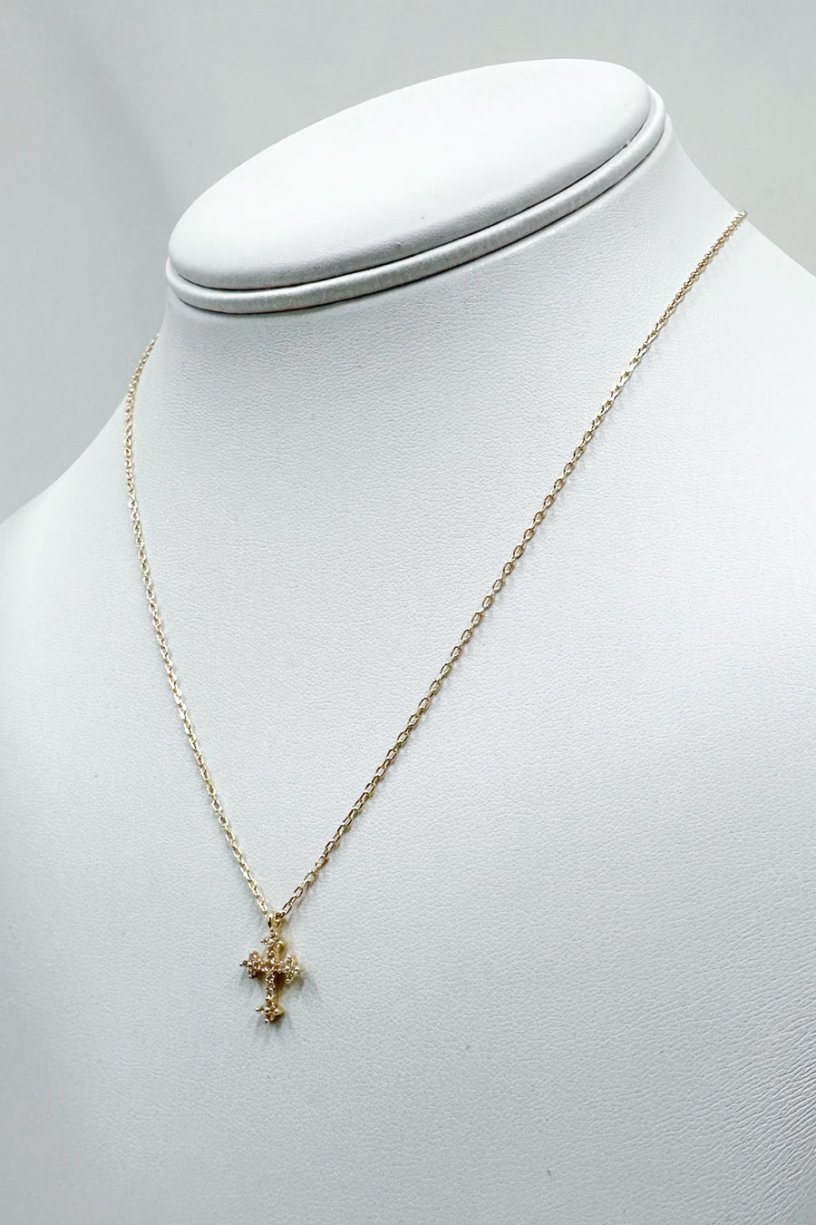 Gold Salena Crystal Cross Necklace - Madison and Mallory