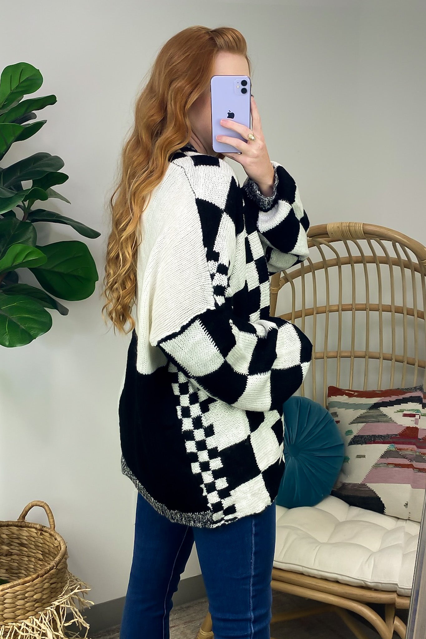  Same Energy Checkered Block Cardigan - Madison and Mallory