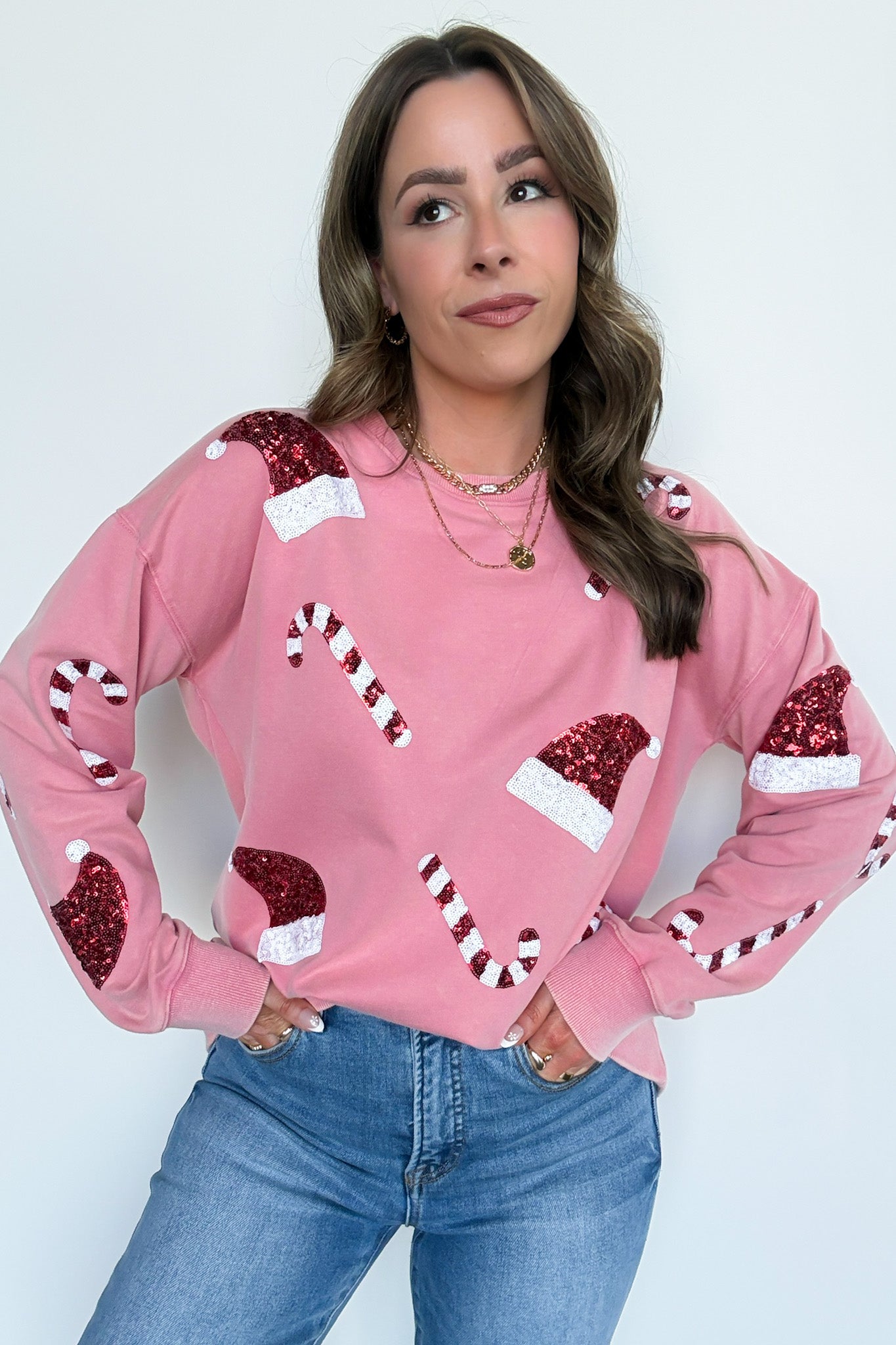  Santa Baby Sequin Pullover - Madison and Mallory