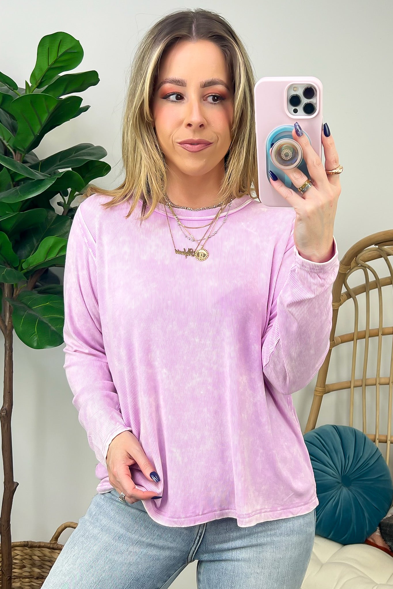  Sarinah Washed Ribbed Scoop Neck Top - Madison and Mallory