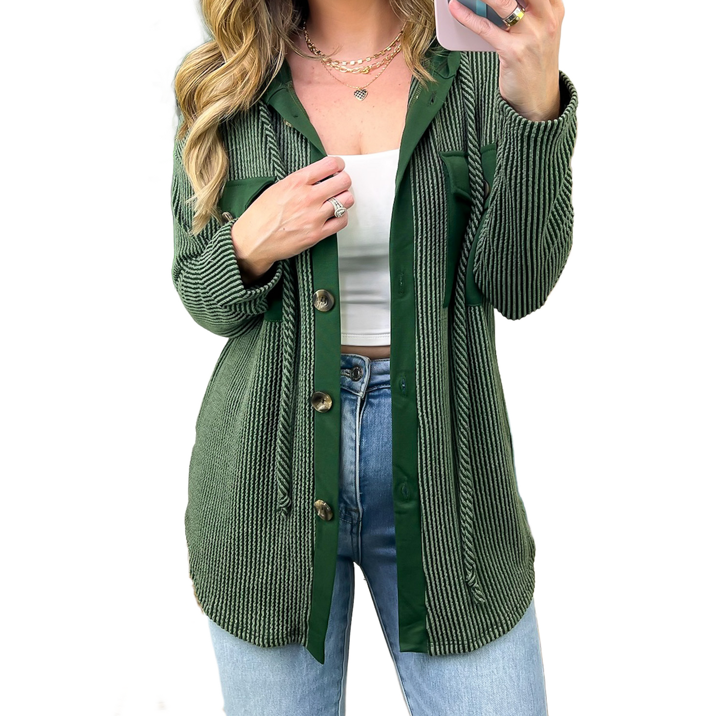 Saturday Satisfaction Ribbed Hooded Shacket - BACK IN STOCK! - Madison and Mallory