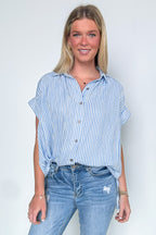 Savani Button Down Striped Top - Madison and Mallory