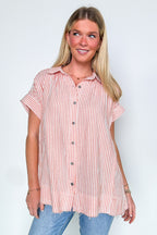 Savani Button Down Striped Top - Madison and Mallory