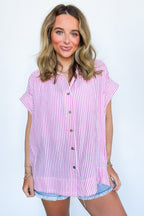 Savani Button Down Striped Top - Madison and Mallory