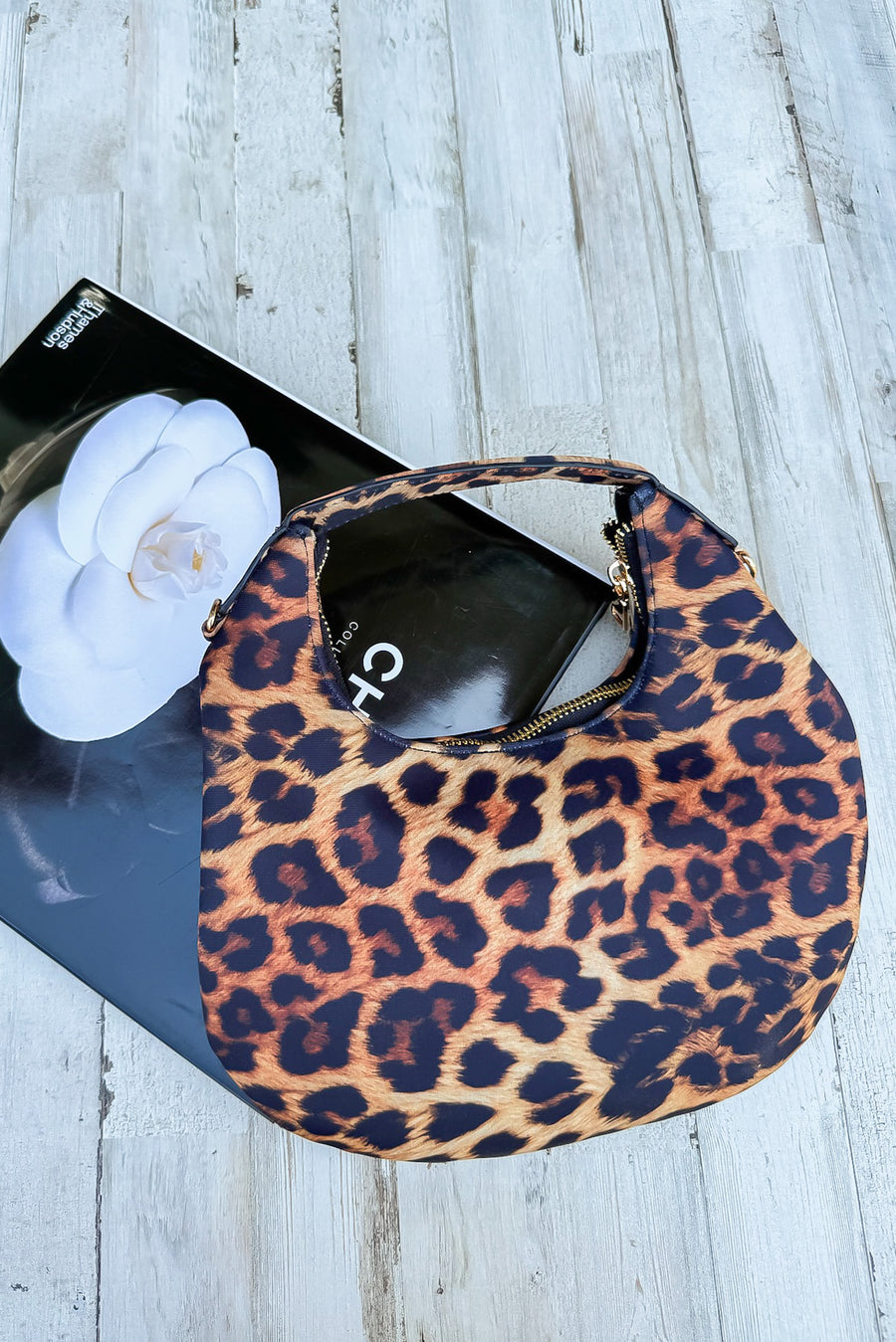 Savanna Chic Animal Print Hobo Crossbody Bag