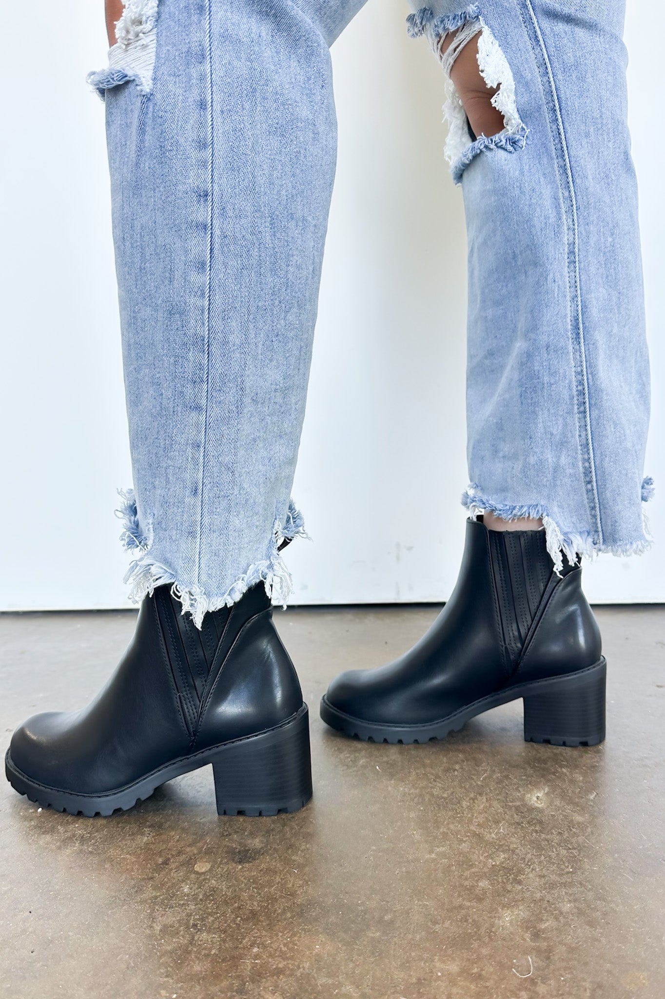  Sayler Faux Leather Platform Chelsea Boots - Madison and Mallory