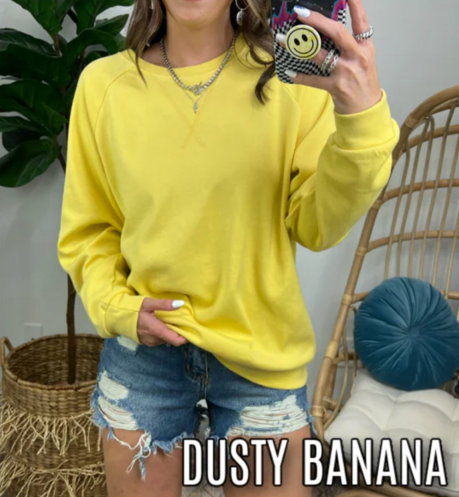 Dusty Banana / S Felton Relaxed Fit Pullover - FINAL SALE - Madison and Mallory