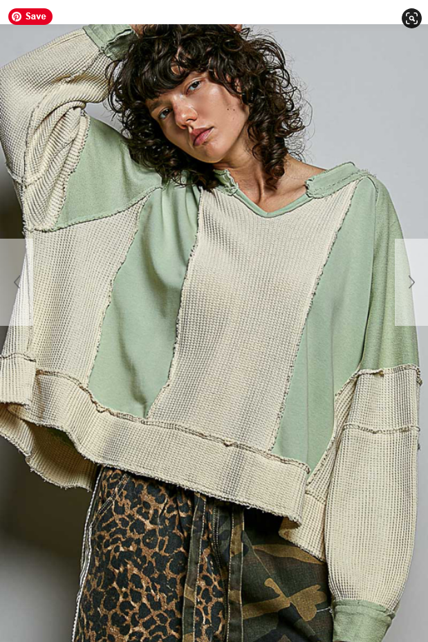 Lisette Notched Neck Contrast Knit Top