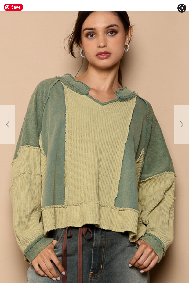 Lisette Notched Neck Contrast Knit Top