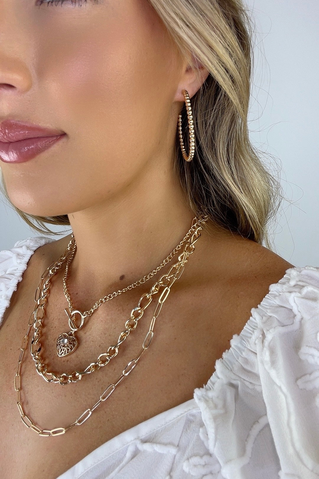 Sculpted Glow Ball Hoop Trio Earring Set - Madison and Mallory