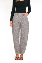 Sculptline High Rise Tummy Tuck Animal Print Barrel Jeans - Madison and Mallory