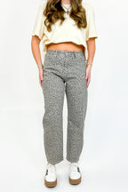 Sculptline High Rise Tummy Tuck Animal Print Barrel Jeans - Madison and Mallory