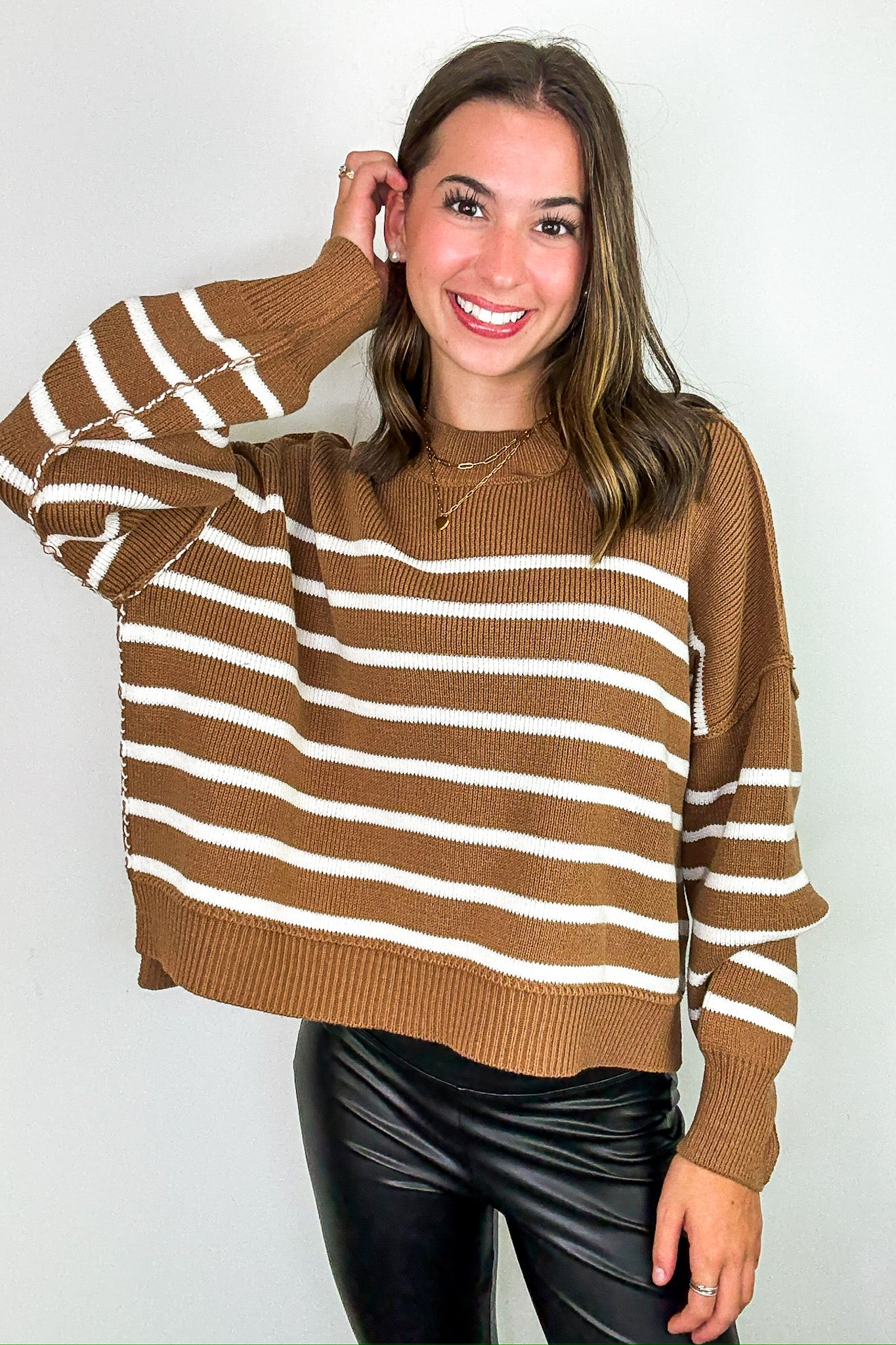 Seam Story Striped Oversized Sweater - BACK IN STOCK - Madison and Mallory